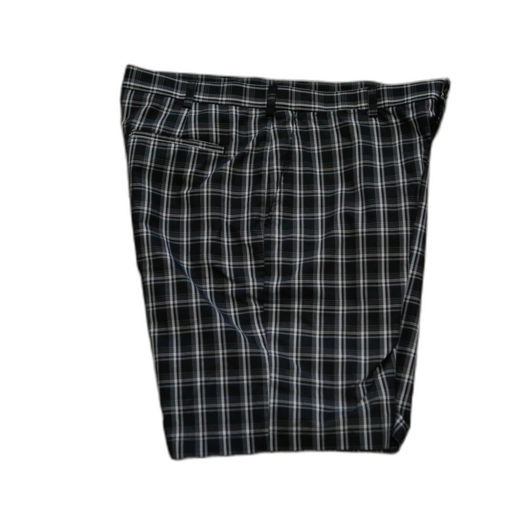 PGA TOUR Men’s Plaid Golf Shorts Size 38 Black Gray Performance Polyester - Picture 3 of 6